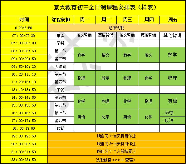 京太教育2019-2020学年·初三全日制班招生简章